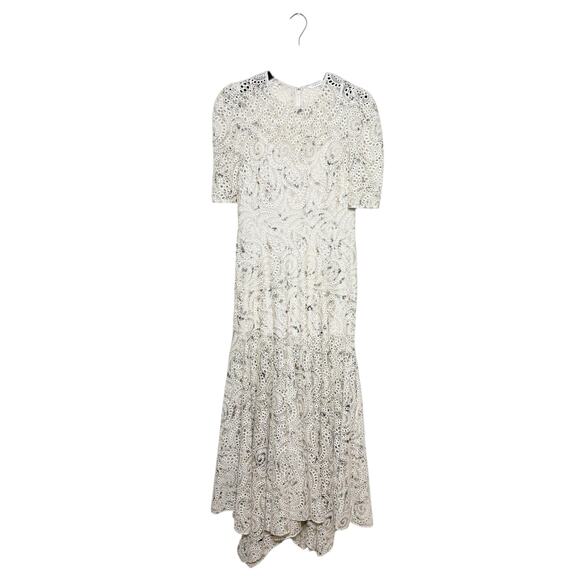 Veronica Beard Balsam Eyelet Floral Chiffon Maxi Dress Size 8 - Picture 4 of 10